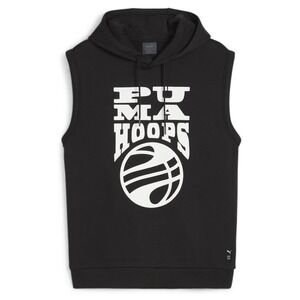NWT Mens 3XL Puma Hoops Posterize 2.0 Sleeveless Hoodie Black Basketball Gym 507